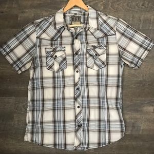 BKE Men’s short sleeve, snap-front shirt, Sz. Med.